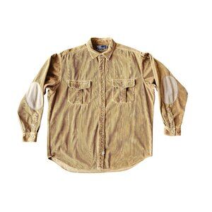 Vintage Polo Ralph Lauren Brown Corduroy Button Up Long Sleeve - Men's XL